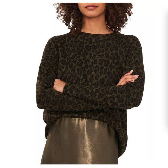 Vince Camuto Elegant Leopard Print Sweater, size 1X - Picture 1 of 8